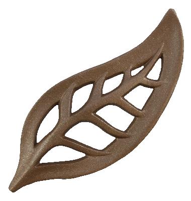 Ona Drapery Hardware Hollow leaf Rosette Shown in Nutmeg