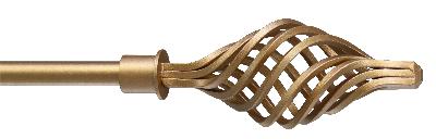 Ona Drapery Hardware Multi Basket Finial Shown in Gilt