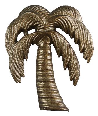 Ona Drapery Hardware Palm tree Rosette Shown in Antique Brass