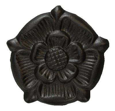 Ona Drapery Hardware Petals Rosette Shown in Black