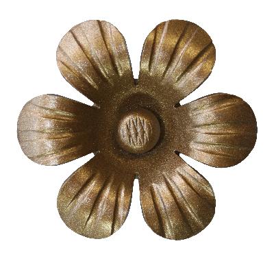 Ona Drapery Hardware Petunia Rosette Shown in Antique Brass