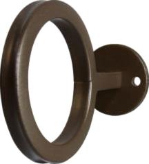 Ona Drapery Hardware Ring Swag Holder Shown in burnished bronze