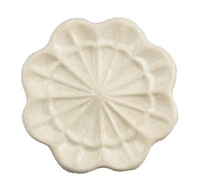 Ona Drapery Hardware Rose Rosette Shown in Pearl