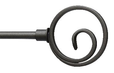 Ona Drapery Hardware sirius Shown in Natural Iron