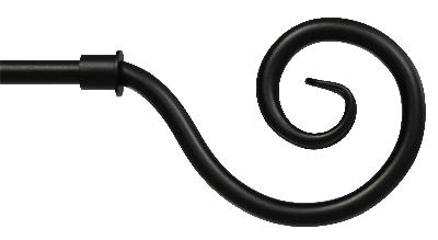 Ona Drapery Hardware spiral shown in black