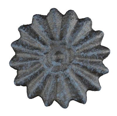 Ona Drapery Hardware Starburst Rosette Shown in French Blue