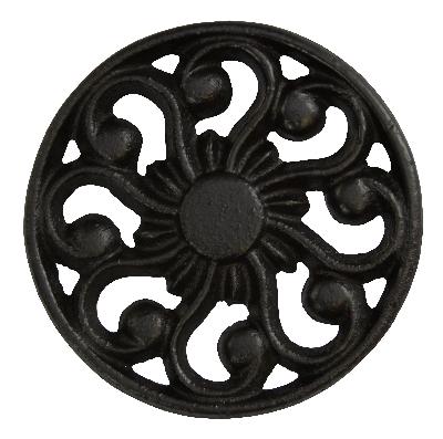 Ona Drapery Hardware Sun Rosette Shown in Black