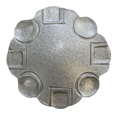 Ona Drapery Hardware Villa Rosette Hammered Silver