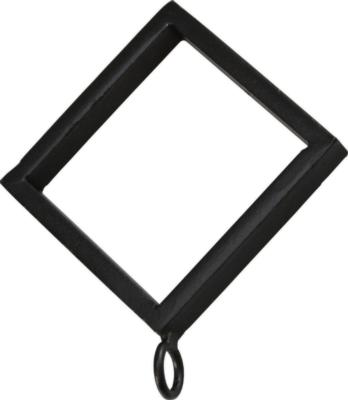 Ona Drapery Hardware Square Ring with Eyelet Shown in Black