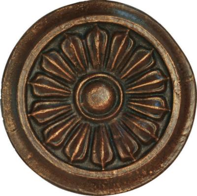 Finestra Large Circle Bolt Holdback Shown in Old World Gold