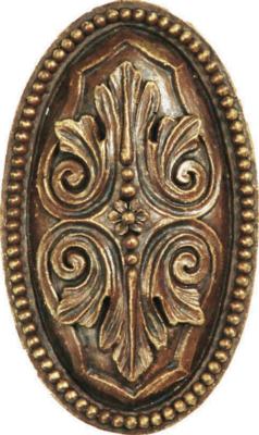 Finestra Oval Medallion Holdback Shown in Old World Gold