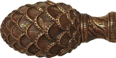 Finestra Scaled Egg Finial Shown in Old World Gold