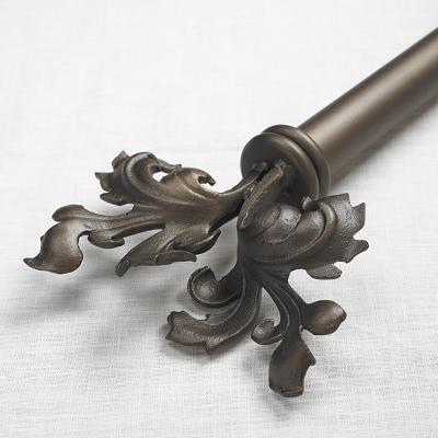 Coco Deco Grande Double Scroll Leaf Wrought Iron Rod Sets 