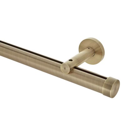 Aria Metal 1 3/8in Diameter H-Rail Traverse System Single Rod Standard Projection Antique Brass