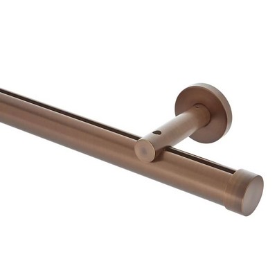 Aria Metal 1 3/8in Diameter H-Rail Traverse System Single Rod Standard Projection Brushed Bronze