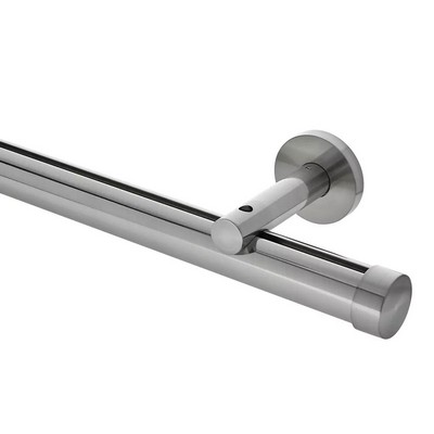 Aria Metal 1 3/8in Diameter H-Rail Traverse System Single Rod Standard Projection Polished Nickel