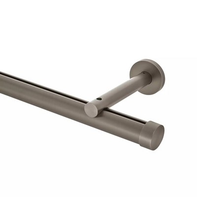 Aria Metal 1 3/8in Diameter H-Rail Traverse System Single Rod Extended Projection Antique Pewter
