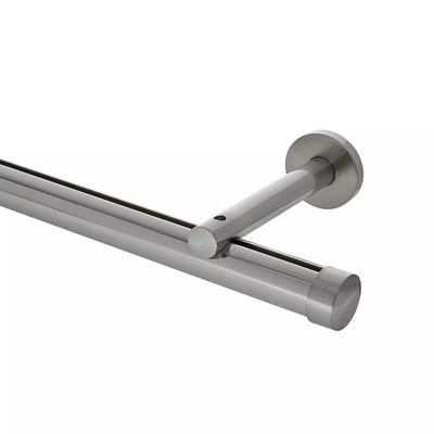 Aria Metal 1 3/8in Diameter H-Rail Traverse System Single Rod Extended Projection Polished Nickel
