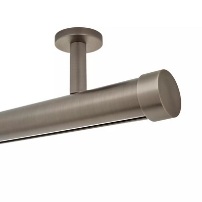 Aria Metal 1 3/8in Diameter H-Rail Traverse System Single Rod Ceiling Mount Antique Pewter