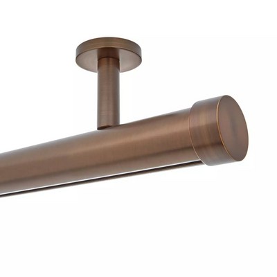 Aria Metal 1 3/8in Diameter H-Rail Traverse System Single Rod Ceiling Mount Brushed Bronze