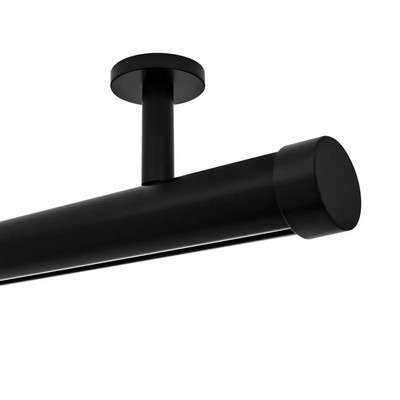 Aria Metal 1 3/8in Diameter H-Rail Traverse System Single Rod Ceiling Mount Matte Black