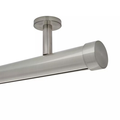 Aria Metal 1 3/8in Diameter H-Rail Traverse System Single Rod Ceiling Mount Polished Nickel