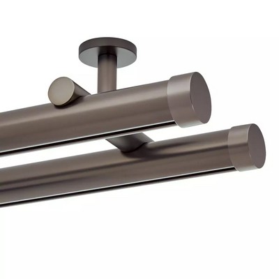 Aria Metal 1 3/8in Diameter H-Rail Traverse System Double Rod Ceiling Mount Iron Copper