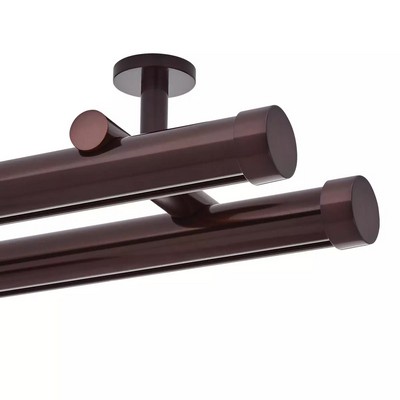 Aria Metal 1 3/8in Diameter H-Rail Traverse System Double Rod Ceiling Mount Oil Rubbed Bronze