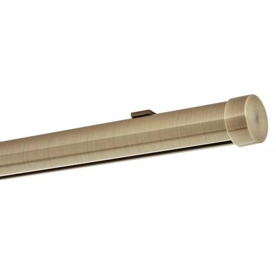 Aria Metal 1 3/8in Diameter H-Rail Traverse System Single Rod Ceiling Low Profile Antique Brass