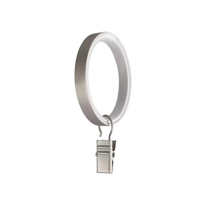 Aria Metal Metal Curtain Rings With Clip Satin Nickel  Satin Nickel 