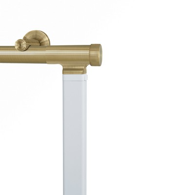 Aria Metal H-Rail Motorized Traverse R-TEC Single Rod Extended Projection Antique Brass