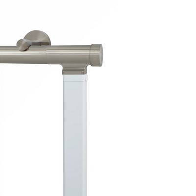 Aria Metal H-Rail Motorized Traverse R-TEC Single Rod Extended Projection Polished Nickel