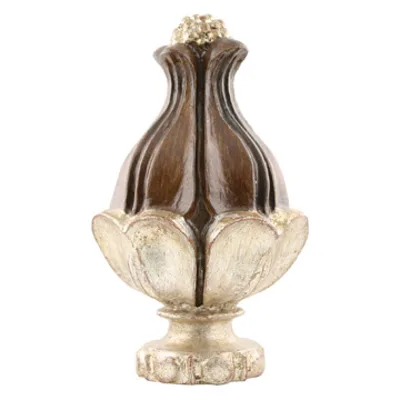 Vesta Finial Halligan Traverse Shown in Antique Silver Rust Base coat and Walnut