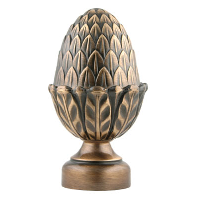 Vesta Finial RICHARD Shown in Antique Brass