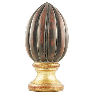 Vesta Finial CARLSON Antique Gold/Mahogany