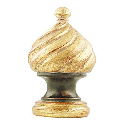 Vesta Finial COLLINS Antique Gold with Rust Base/Antique Black
