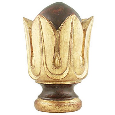 Vesta Finial SINGER Antique Gold with Rust Base/Mahogany