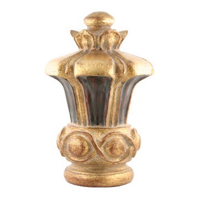 Vesta Finial McHUGH Antique Gold with Rust Base/Mahogany