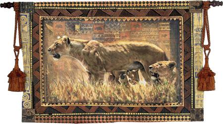 Fine Art Tapestries Protecting Her Cubs 
