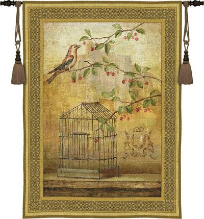 Fine Art Tapestries Oiseav Cage Cerise I 