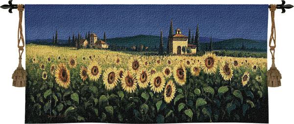 Fine Art Tapestries Tuscan Panorama Sunflowers 