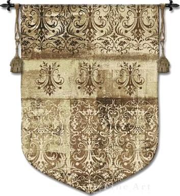 Fine Art Tapestries Abstract Damask Flax 