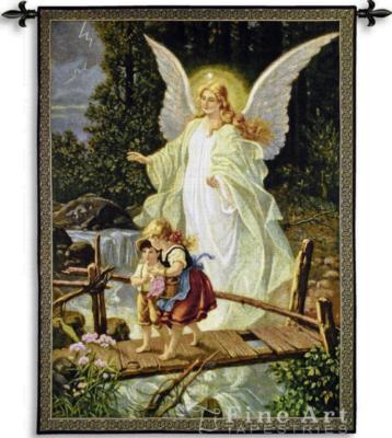 Fine Art Tapestries Guardian Angel 1900 Wall Tapestry 