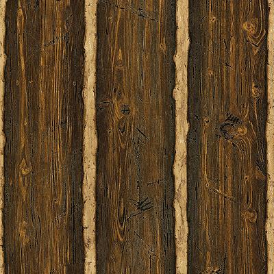 Brewster Wallcovering Franklin Brown Rustic Pine Wood Brown