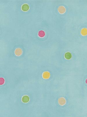 Brewster Wallcovering Sprinkles Aqua Polka Dots Aqua