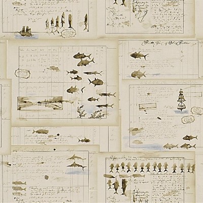 Ralph Lauren Wallpaper CAPTAINS LOG        PARCHMENT           