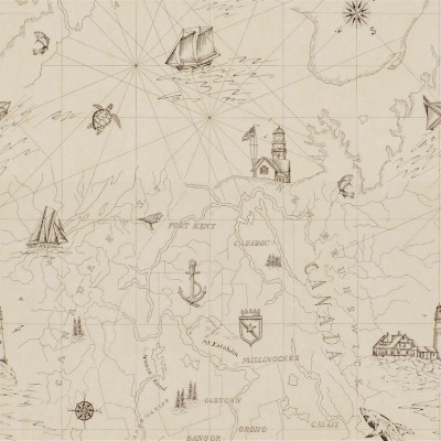 Ralph Lauren Wallpaper Shipping Lanes Map Bone