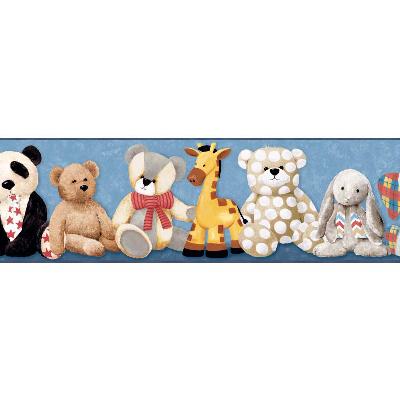 York Wallcovering Teddy Bear Border                                  Blues               