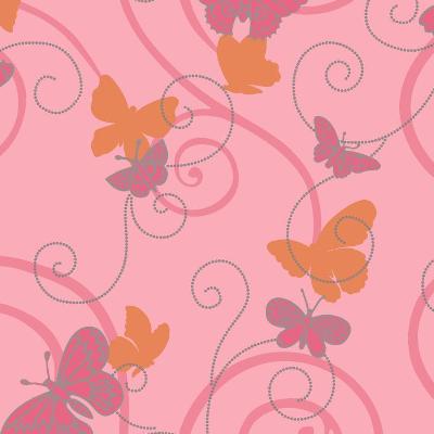 York Wallcovering Butterfly Sidewall                                 Pinks               