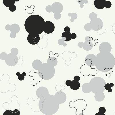 York Wallcovering White Mickey Mouse Head Wallpaper 